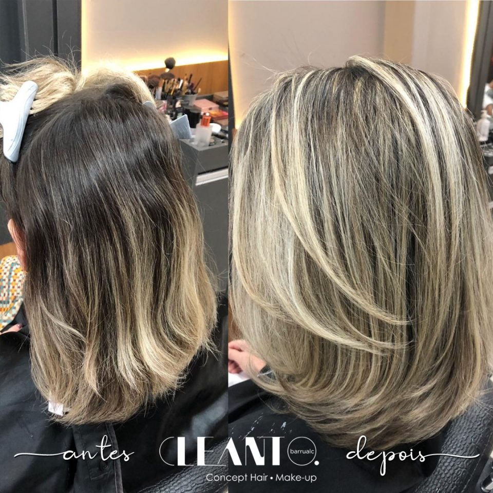 Antes e depois da mudança de cor