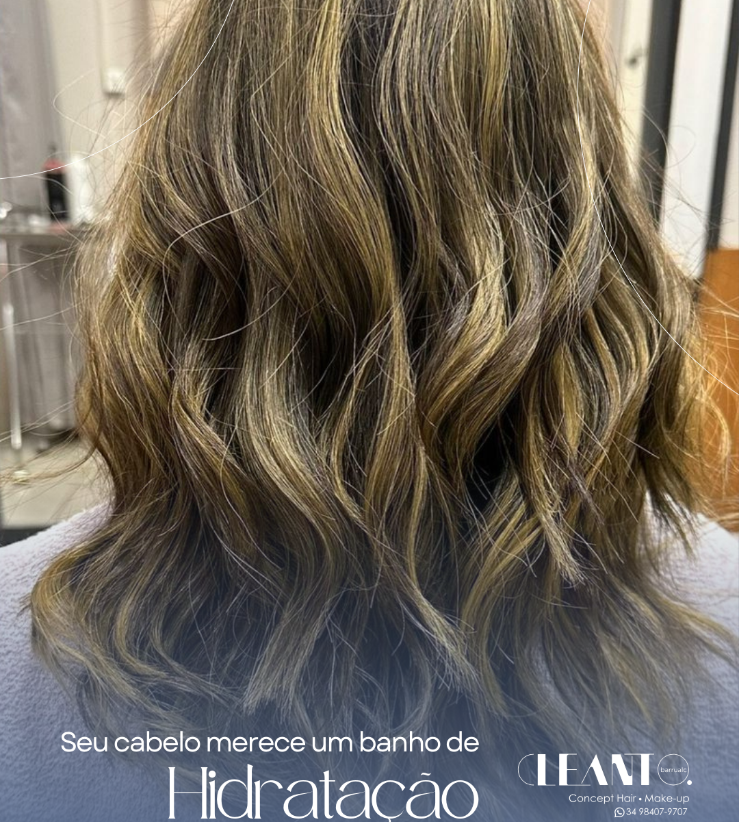 Hidratação poderosa para reviver seus fios. Nada como uma hidratação poderosa para reviver seus fios! Deixe seu cabelo macio, brilhante e cheio de vida com nossos tratamentos especiais. Agende já sua sessão e sinta a diferença!
