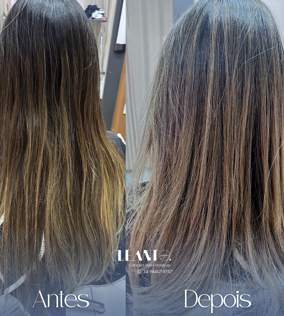 Confira esse antes e depois maravilhoso. Confira esse maravilhoso antes e depois!  Venha descobrir como um bom corte e uma cor bem aplicada podem fazer a diferença no seu visual!