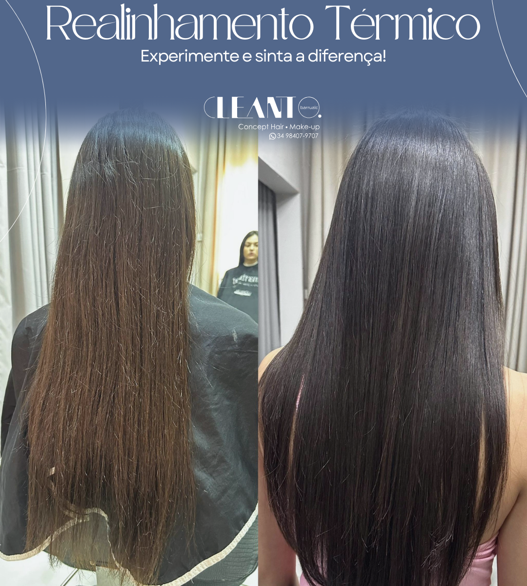 Alinhamento e hidratação – O poder do realinhamento térmico. O realinhamento térmico é a solução ideal para quem busca cabelos disciplinados.
