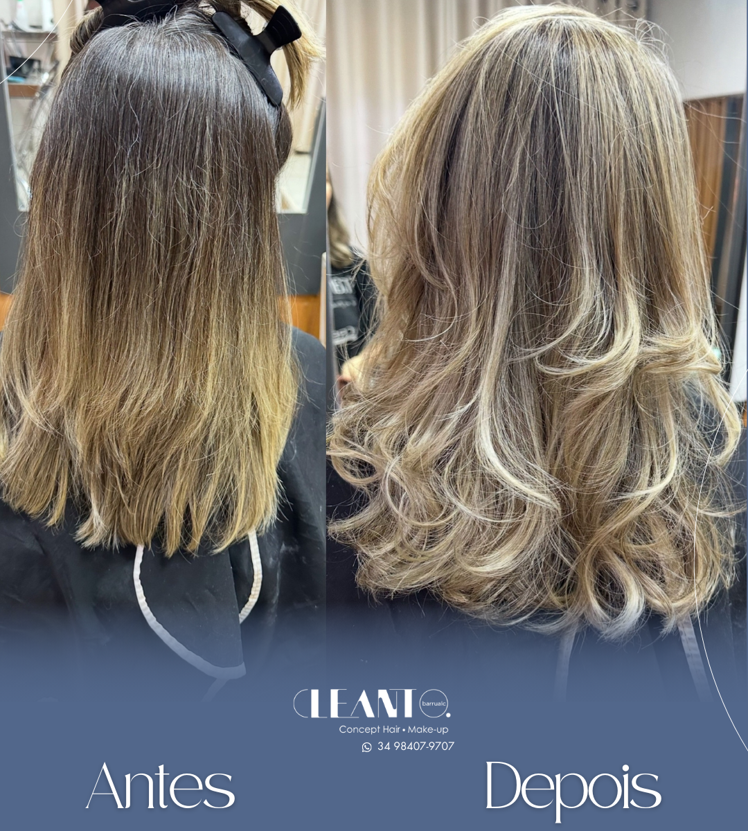 A transformação que faz toda a diferença! Com técnica e precisão, o resultado é um loiro iluminado, cheio de movimento e leveza!