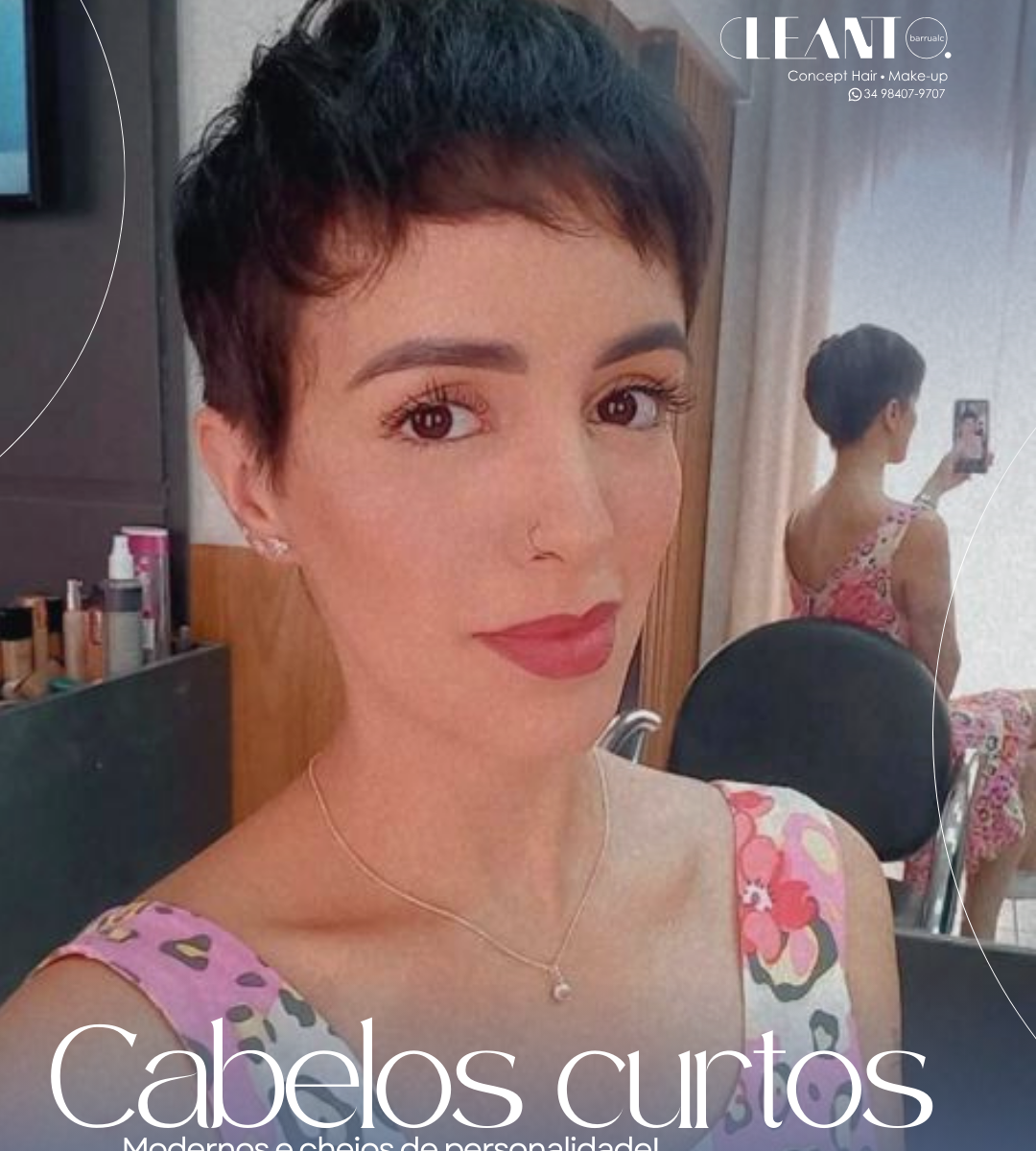 Cabelos curtos. Nada como um corte prático e estiloso para realçar sua beleza natural! O cabelo curto valoriza os traços e traz um ar de sofisticação.