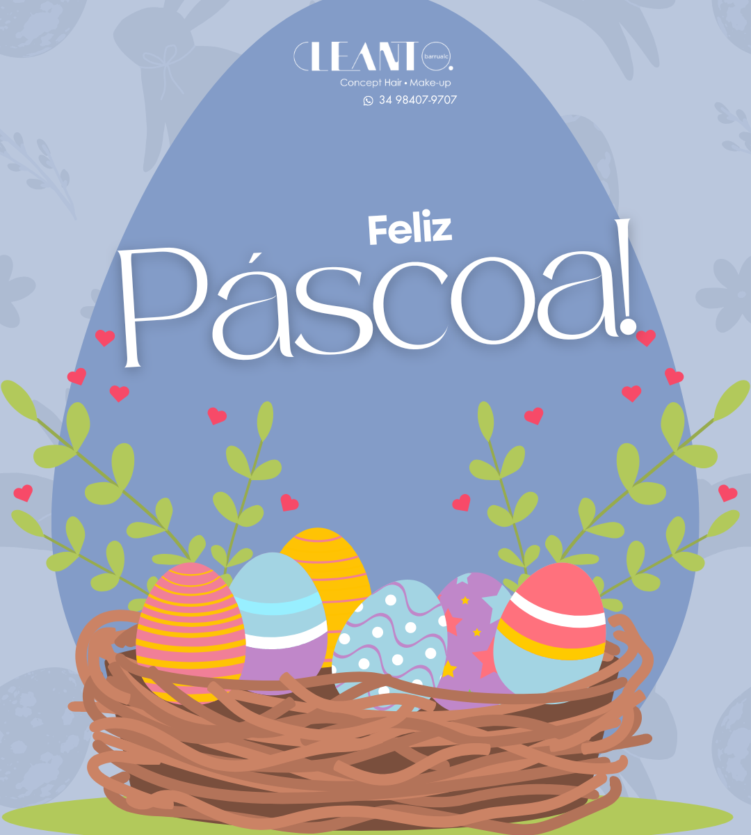 Páscoa. Que a renovação e a esperança que a Páscoa traz estejam presentes em cada dia da sua vida! Feliz Páscoa! Renovação e a esperança