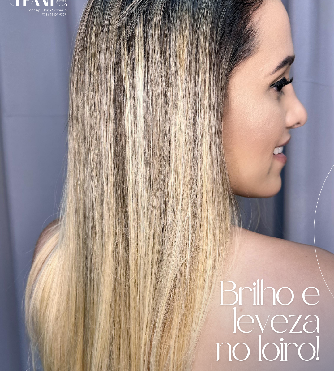 Brilho e leveza no loiro. Cabelos com mais brilho, leveza e saúde. Um toque profissional pode realçar ainda mais a beleza da sua cor e o caimento dos fios.