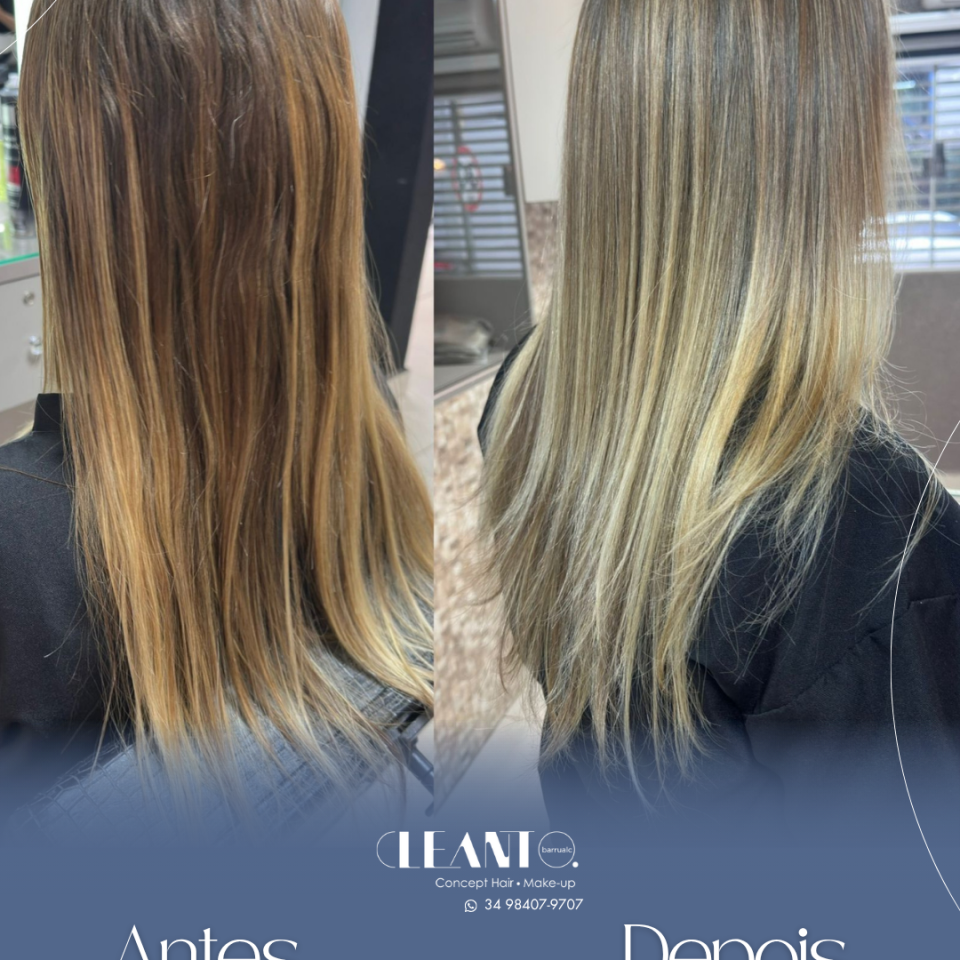 Antes e Depois. A diferença entre um cabelo comum e um cabelo tratado com técnica e cuidado está no toque, no brilho e na leveza.