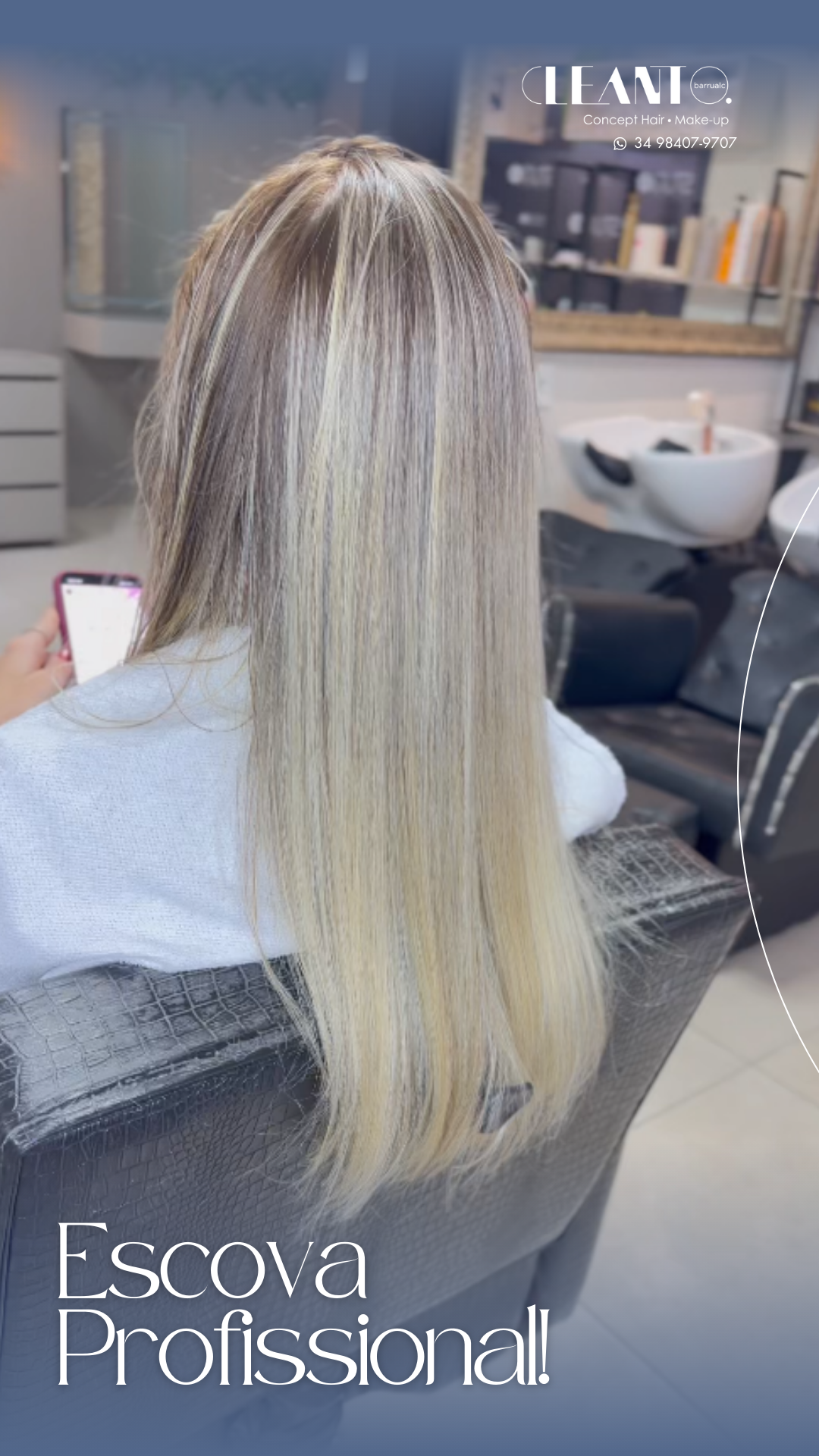 Escova Profissional. O poder de uma boa finalização. A escova alinhada realça o corte, traz brilho imediato e deixa o cabelo com um caimento impecável.