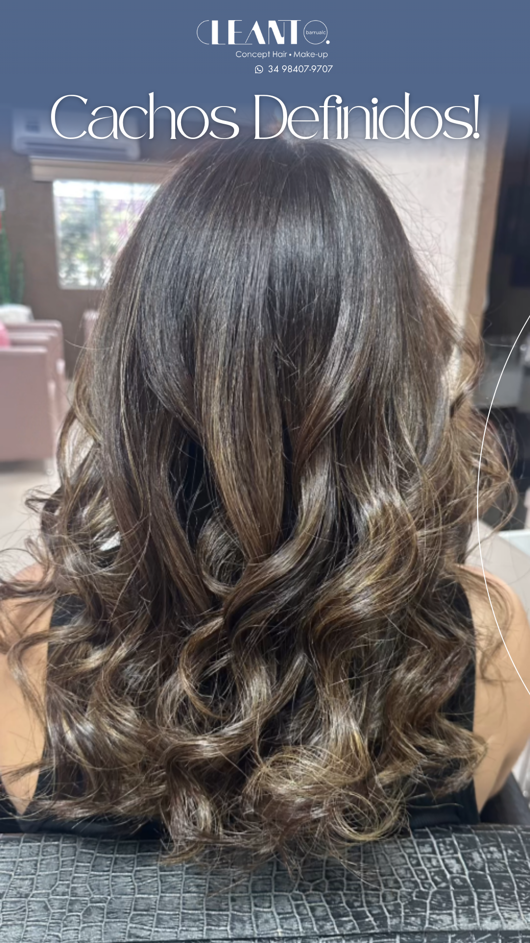 Finalização com cachos Cachos definidos, leves e com movimento — a finalização certa transforma qualquer visual!