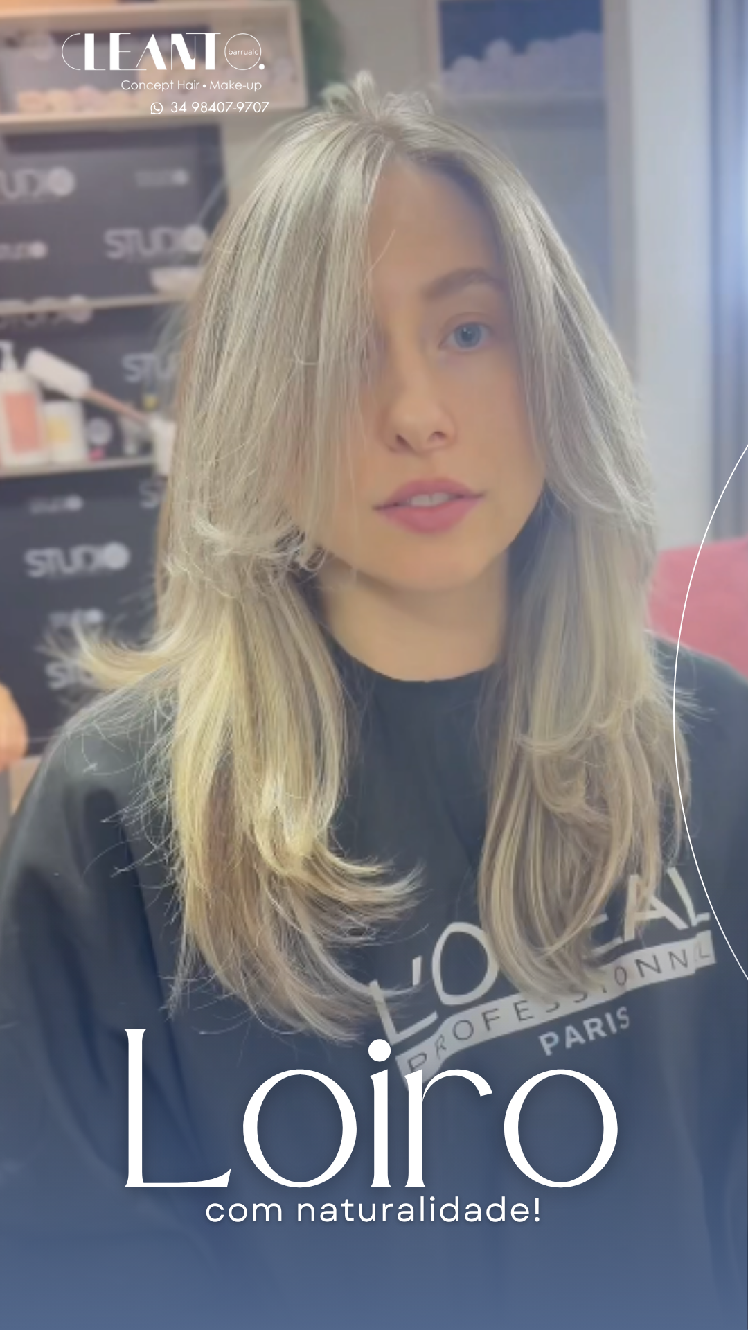 Loiro frio com naturalidade. Um loiro bem construído não chama atenção pelo exagero , chama pela harmonia. Um resultado pensado valorizar.