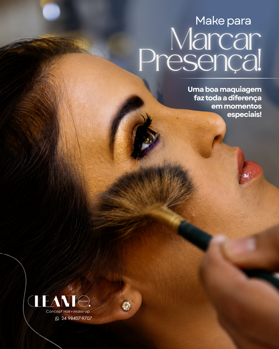 Make para marcar presença! ✨ Quando a make é bem feita, o resultado aparece em cada detalhe: pele bonita, olhar destacado e acabamento elegante do começo ao fim.