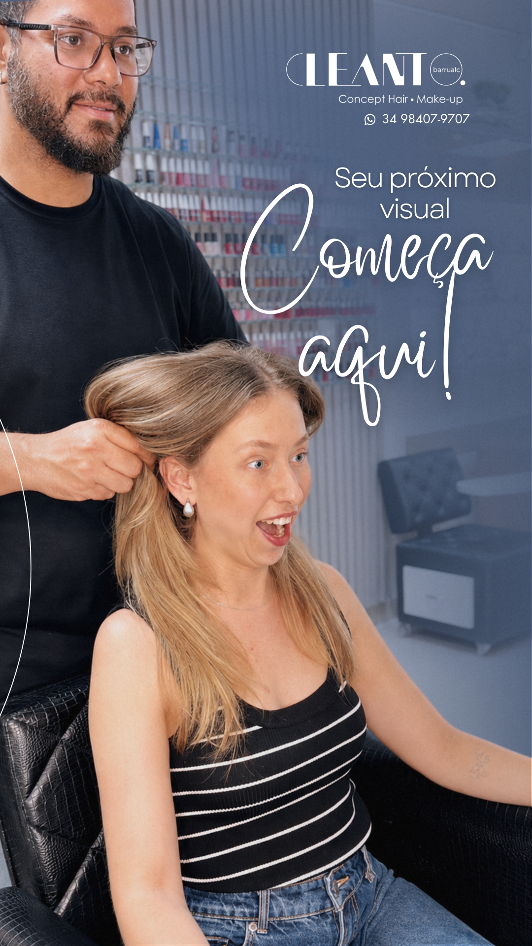 Seu próximo visual começa aqui. Às vezes, a vontade de mudar já apareceu. Falta só dar o primeiro passo.