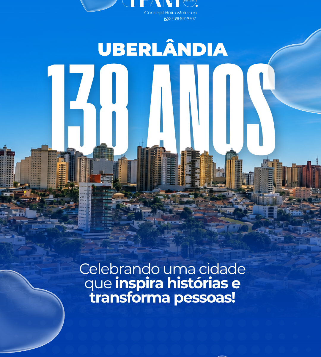 Aniversário de Uberlândia Parabéns, Uberlândia! Que esta cidade continue crescendo, acolhendo e inspirando novas conquistas por muitos anos.