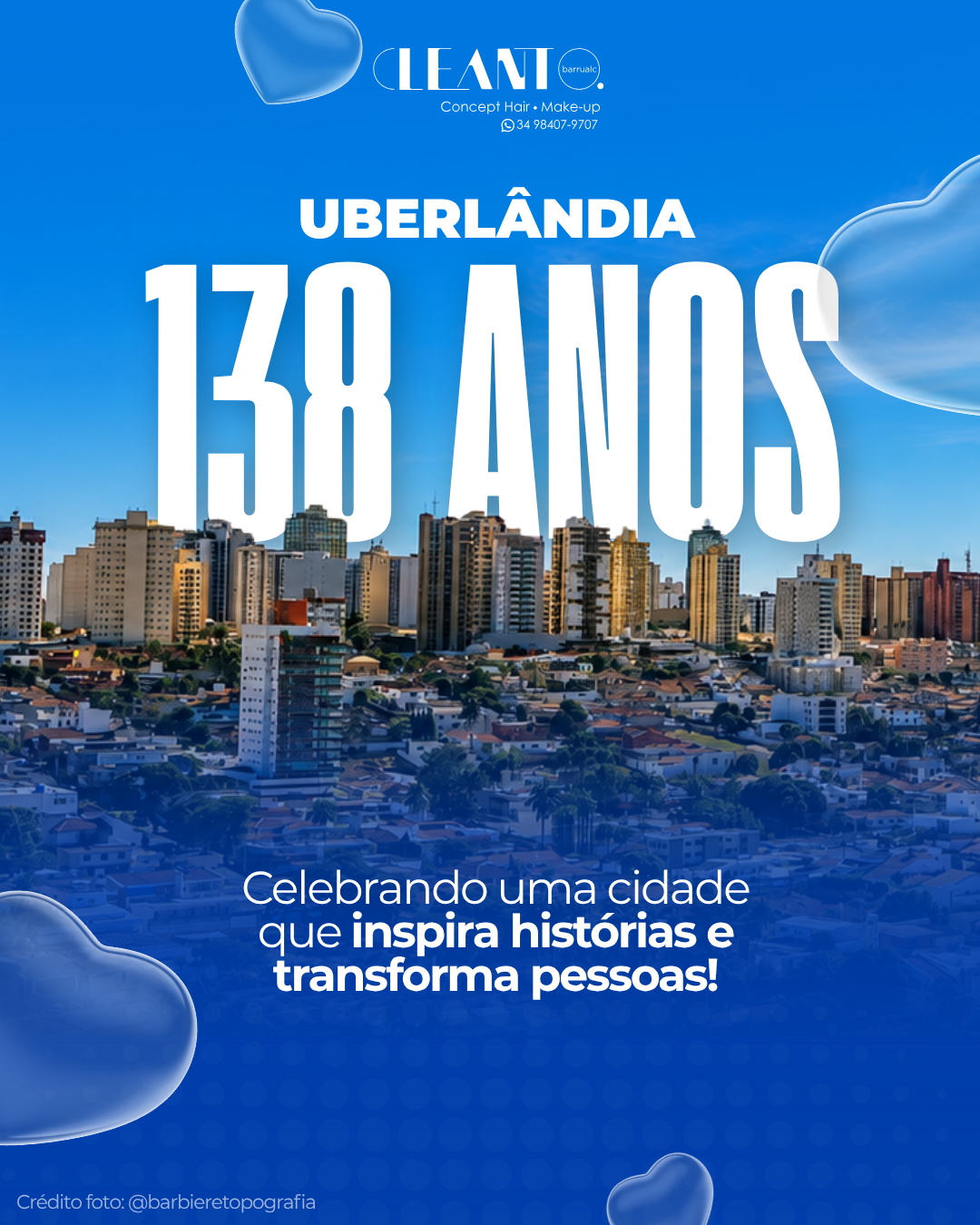 Aniversário de Uberlândia Parabéns, Uberlândia! Que esta cidade continue crescendo, acolhendo e inspirando novas conquistas por muitos anos.