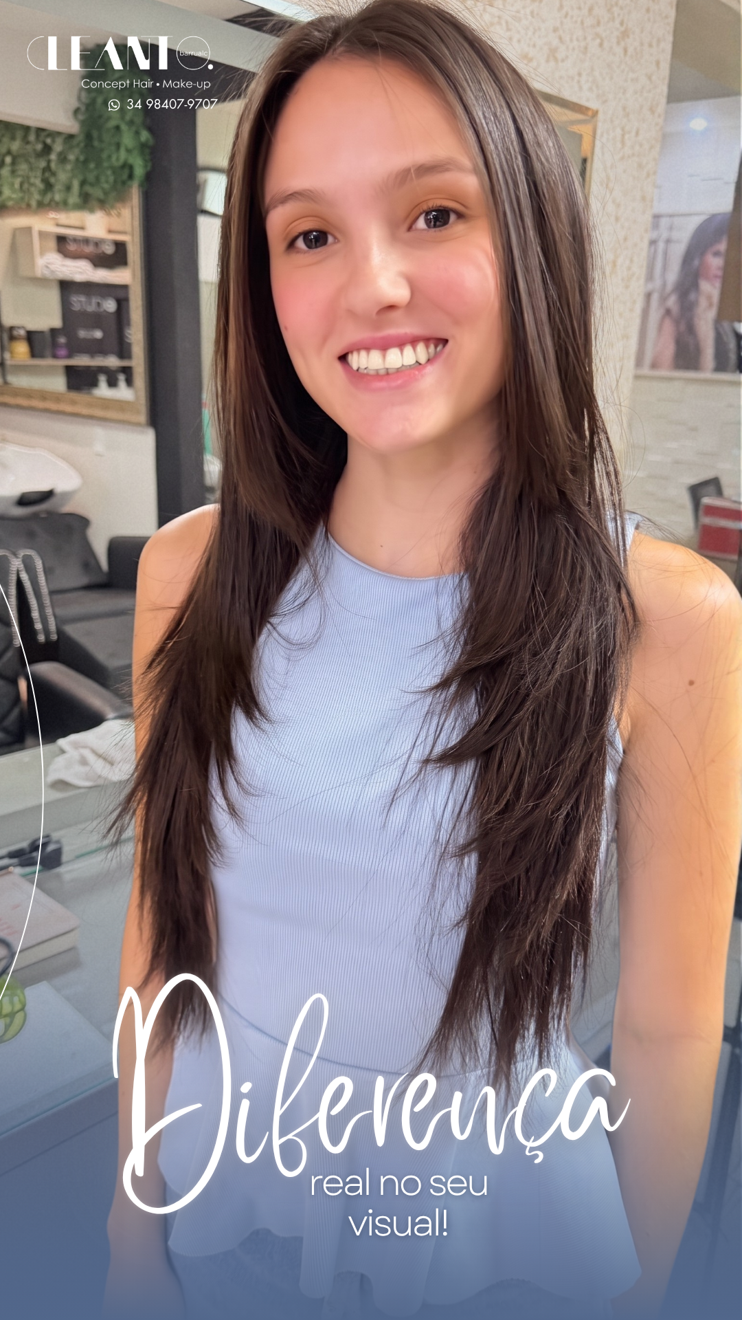 Mais alinhamento, mais cuidado no acabamento. Quando o cabelo ganha alinhamento, o visual inteiro sente a diferença.