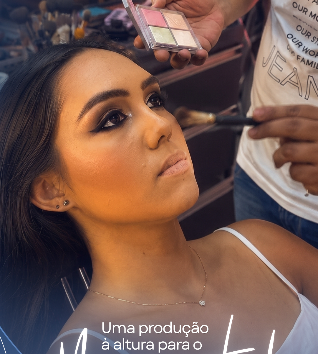 Make para festas e eventos. Uma make profissional valoriza os traços, equilibra o acabamento e cria um resultado pensado para combinar com a ocasião, com o estilo e com aquilo que você quer transmitir.