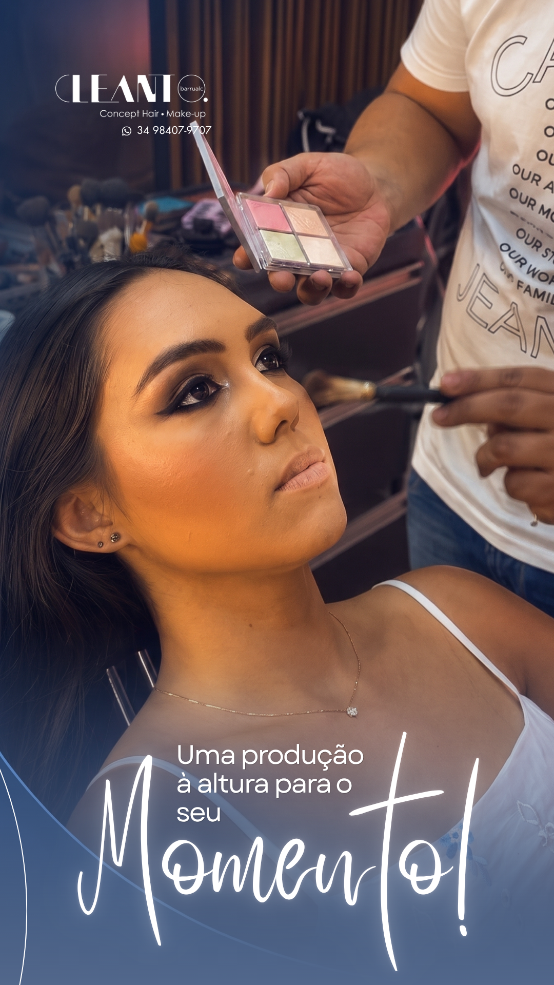 Make para festas e eventos. Uma make profissional valoriza os traços, equilibra o acabamento e cria um resultado pensado para combinar com a ocasião, com o estilo e com aquilo que você quer transmitir.