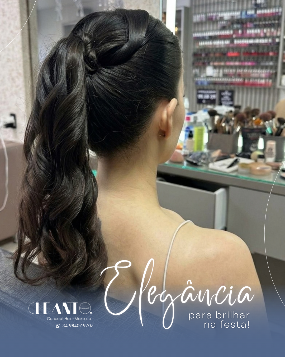 Penteado É uma ótima escolha para festas, formaturas, casamentos e eventos em que você quer uma produção elegante, confortável e com personalidade. Preso, elegante e sem perder o movimento!